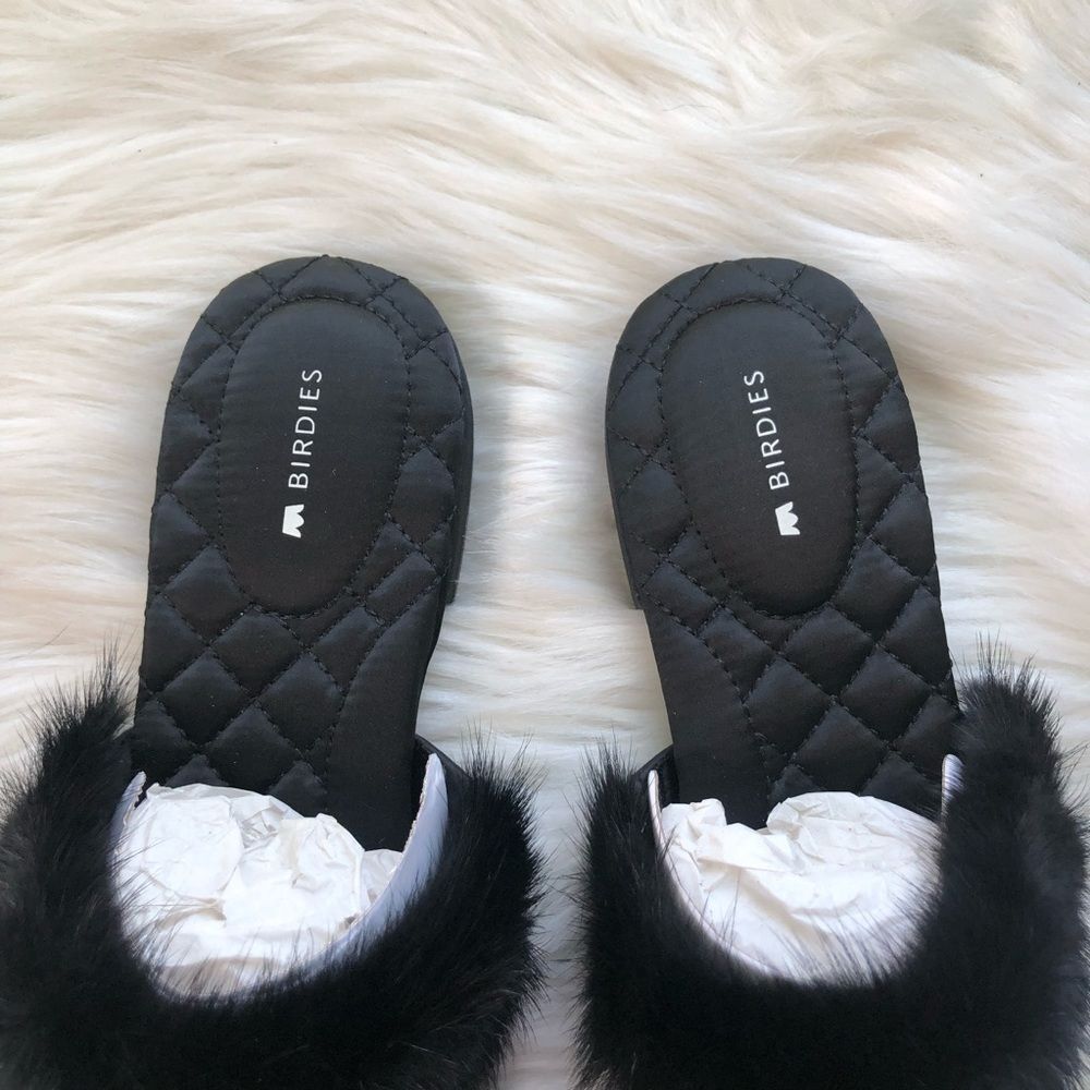 Birdies Vegan Dove Slides Onyx Shoes Size 7 Comfort Black Party Slip Ons NEW - Picture 5 of 8